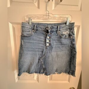 Maurices Light Blue Button up Denim Mini Skirt Size 8